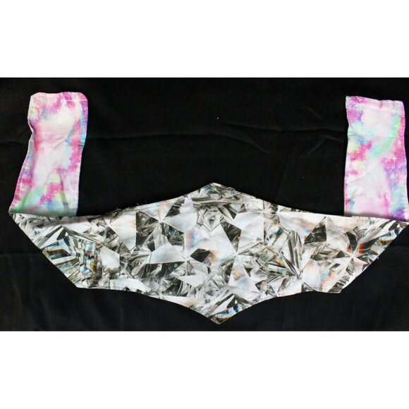 Handmade Plus Sized Reversible Corset Belt Waistband Cosplay Pink Sky Geometric - Picture 1 of 10